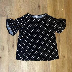 Ruffle-sleeve blouse